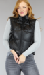 Zwarte Gewatteerde Lederlook Bodywarmer