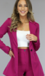 Classy Paarse Blazer met Knoopsluiting