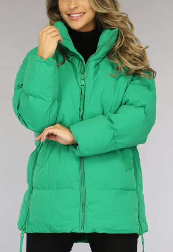 SALE50 Groene Gewatteerde Winterjas