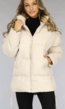 Beige Gewatteerde Winterjas zonder Cappuchon