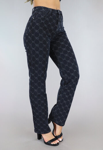 BF2023 Zwarte Jeans met Hartjes Print