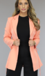 Halflange Coral Blazer met Strikdetail