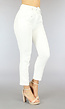 BF2023 Witte Aansluitende Pantalon met Riem