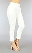 Witte Aansluitende Pantalon met Riem