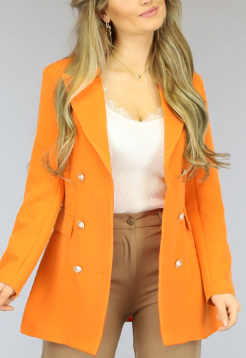 BF2023 Halflange Oranje Blazer met Schoudervulling