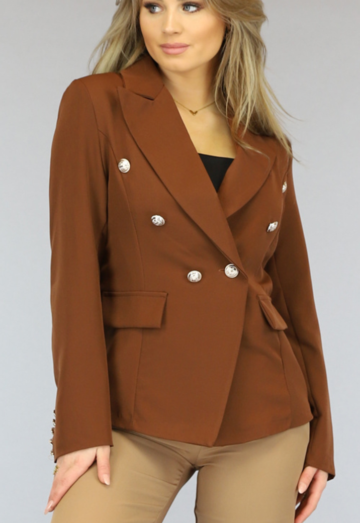 Bruine Button Blazer