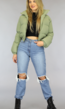 BF2023 Groene Cropped Puffer Bomber