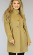 Halflange Camel Trenchcoat met Knopen