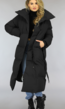 Luxe Zwarte Oversized Winterjas met Tailleband