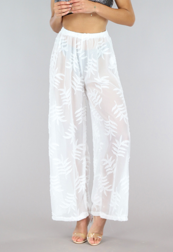 BF2023 Witte Leaf Print Strandbroek