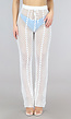 Witte Gehaakte Straight Leg Strandbroek