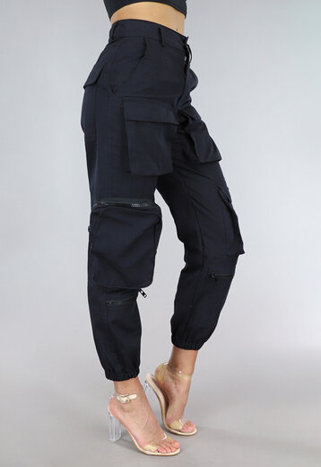 Zwarte Cargo Broek met Zakken