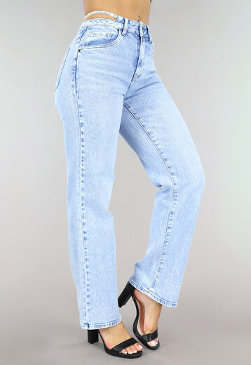 OP=OP! High Waist Jeans met Glitter Strass