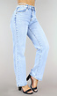 High Waist Flared Jeans met Glitter Strass