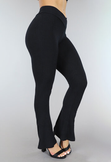 NEW0103 Zwarte Ribstof Flair Broek