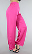 Fuchsia Satijnen Wide Leg Broek met Elastische Tailleband