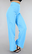 Blauwe Straight Leg Pantalon met Plooitjes