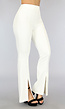 BF2023 Witte Flared Pantalon met Splitjes