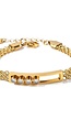 Gouden Stainless Armband met Rechthoekige Bedel en Diamant