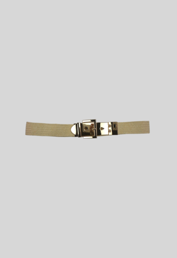 BF2023 Beige Gevlochten Riem met Gouden Sluiting