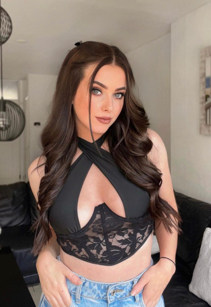 Kanten Top met Knoopdetail Zwart