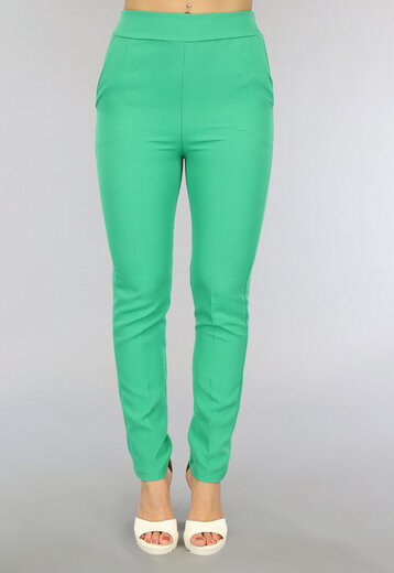 Basic Groene High Waist Jeans Jegging 