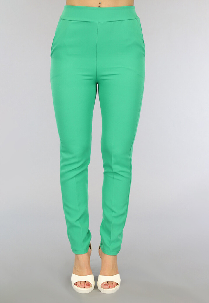 Basic Groene Pantalon met Zakken