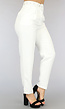 Witte High Waist Pantalon met Riem