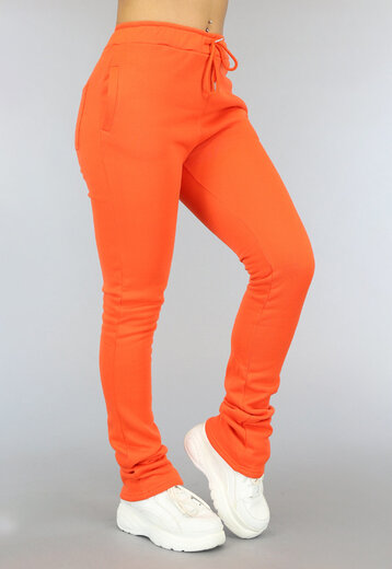 BF2023 Oranje Joggingbroek met Geplooide Pijpen