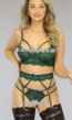 Groen Lingerie Setje met Strappy Jarretelgordel