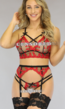 3-Delig Zwart/Rood Valentijn Lingerie Setje