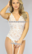 BF2023 Witte Kanten Lingerie Set met Jarretels