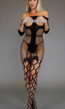 Luxe Double Design Zwarte Off-Shoulder Bodystocking