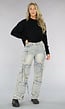 Acid Wash Baggy Ripped Cargo Jeans met Klepzakken