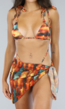 Multicolor Super Strappy Bikini Set met Pareo