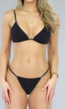 Zwarte Glamour Bikini Set met Ultra Cropped Cover Up Topje