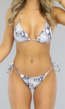 Slangen Print Bikini Set met Ruffle Mesh Broek