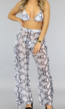 Slangen Print Bikini Set met Ruffle Mesh Broek