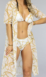 Bikini Set met Ketting Patroon en Mesh Kimono