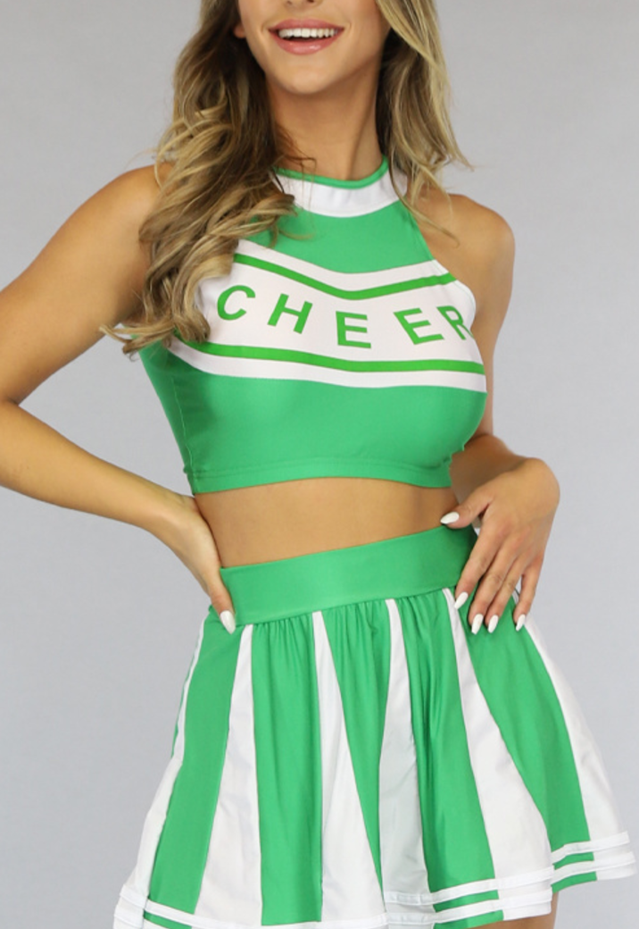 Groen Cheerleader Kostuum