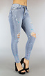 Lichte Skinny Jeans met  Scheuren en Verfspetters