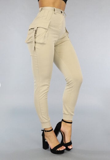 Lange Beige Cargo Broek