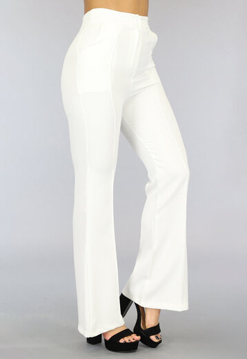 BF2023 Witte Pantalon met Flair Pijpen