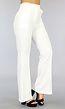 Witte Pantalon met Flair Pijpen en Stiknaad