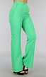 Groene Pantalon met Flair Pijpen en Stiknaad