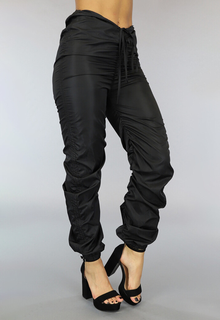 Zwarte Low waist Wind Broek