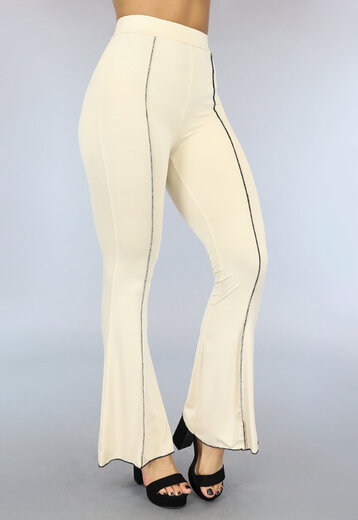 BF2023 Beige High Waist Flair Broek