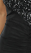 Zwarte Lange Galajurk met Pailletten en Split