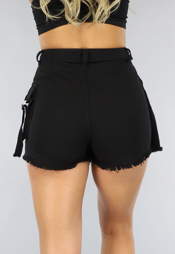Zwarte Cargo Overslag Skort