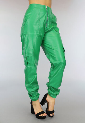 SALE80 Groene Lederlook Cargo